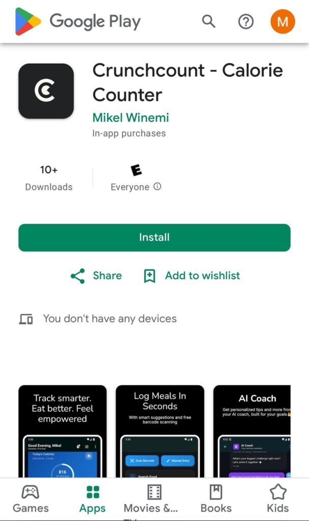 Just launched my calorie counting app