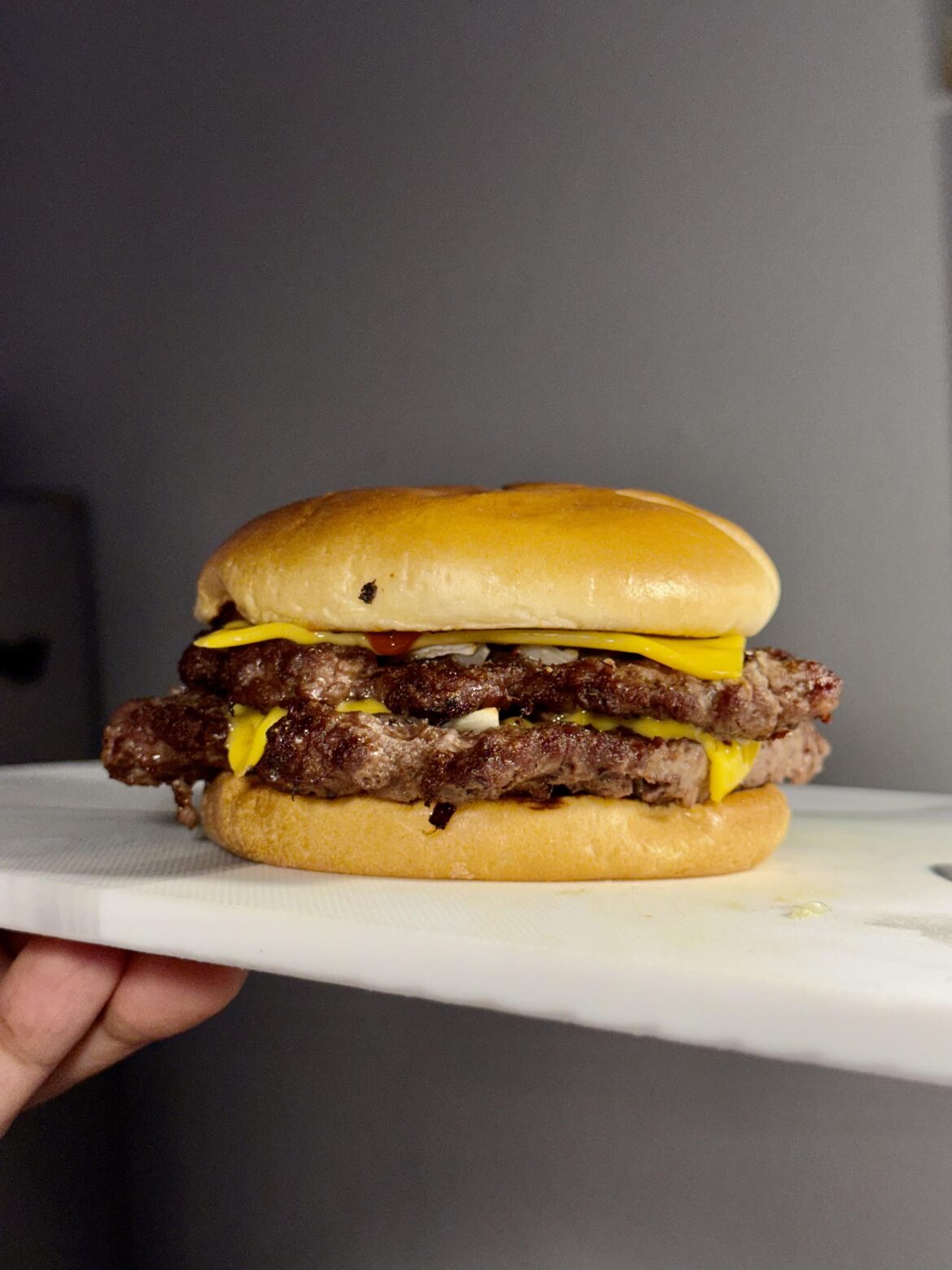 Tried making a Double Quarter Pounder at home.