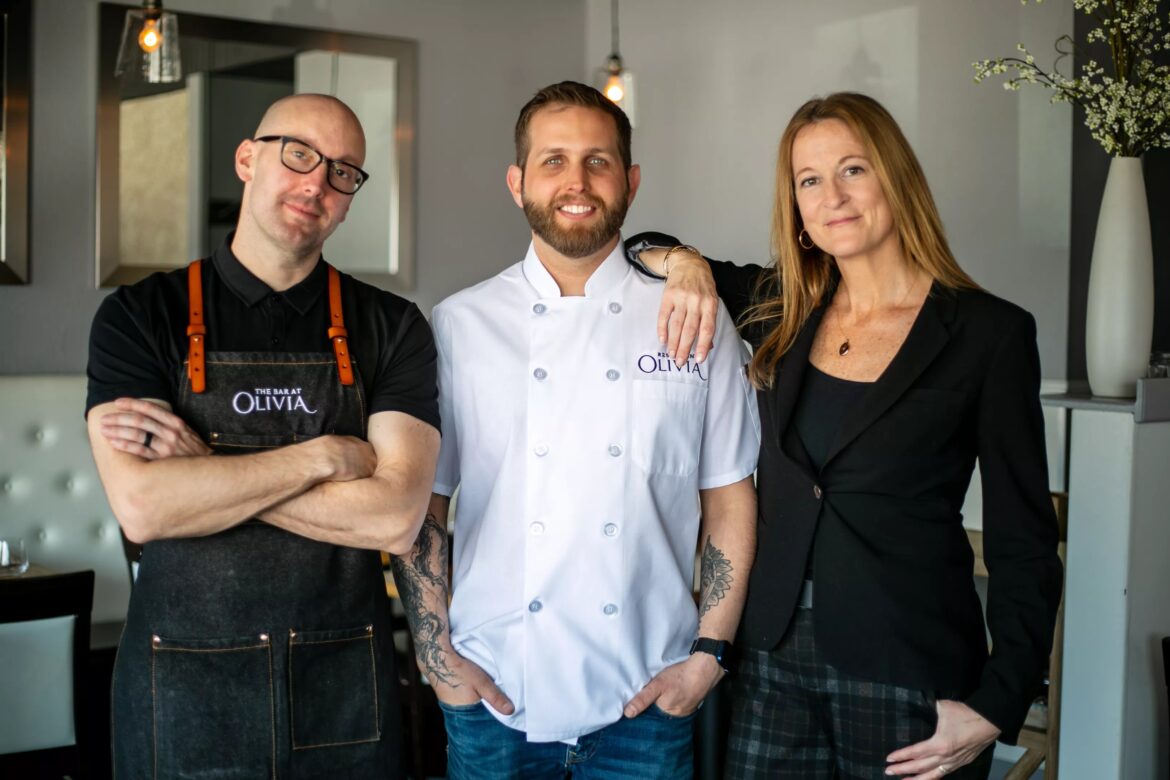New Italian Restaurant Emilia Opening in RiNo three people posing