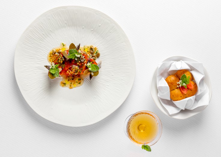 The masterful tomato dish, bursting with seasonal flavours. ©  Justin De Souza