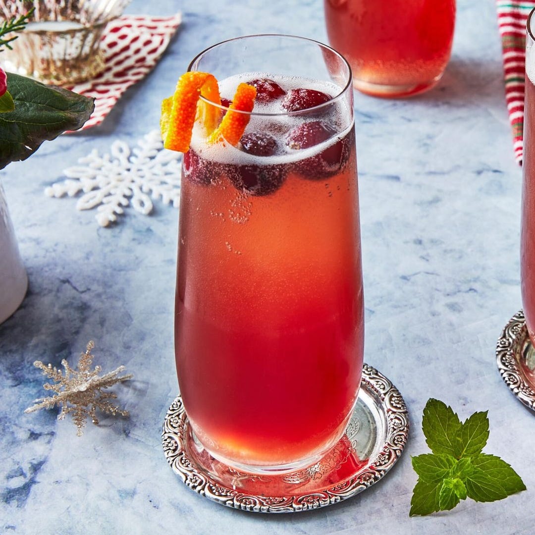 cranberry mimosa fall cocktail