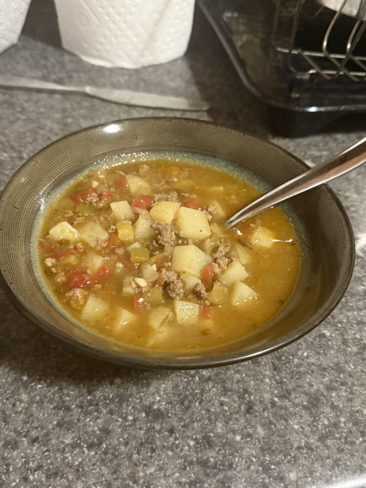 Made u/Ravenstar333 “Very Old Green Chile Stew”