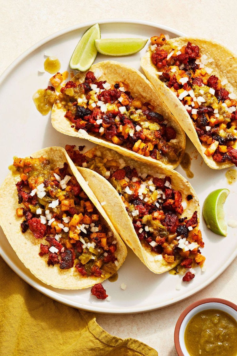 smoky chorizo tacos