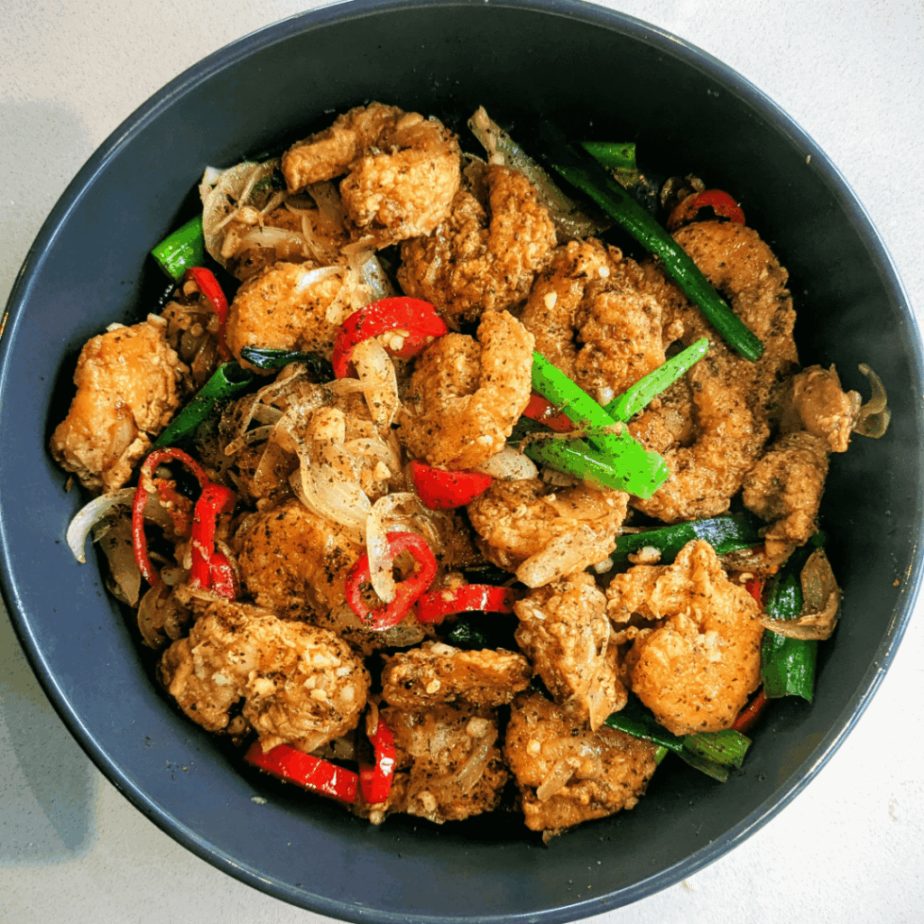 [Homemade] Salt and Chilli Prawns