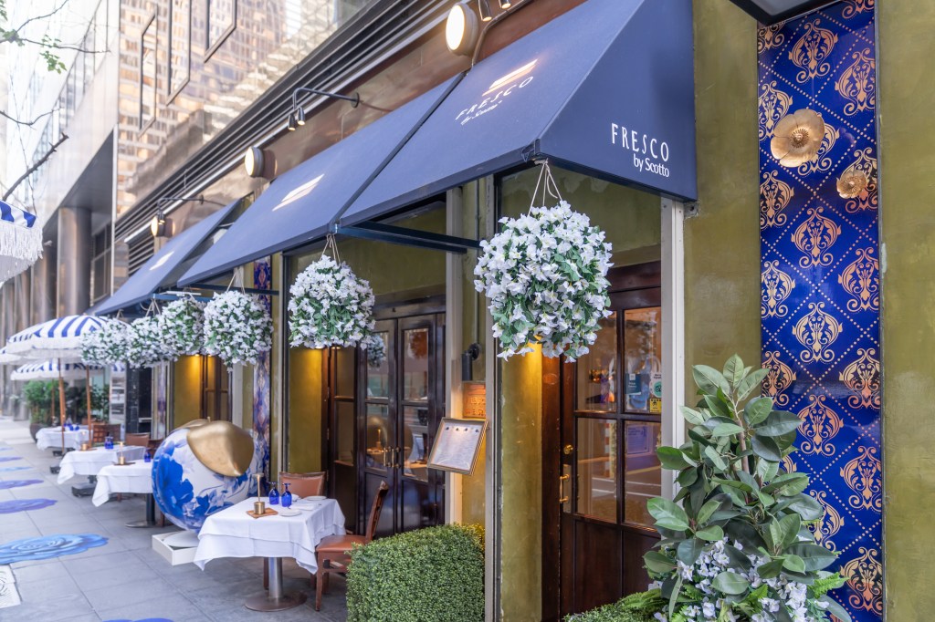 Fresco by Scotto restaurant exterior with outdoor seating.