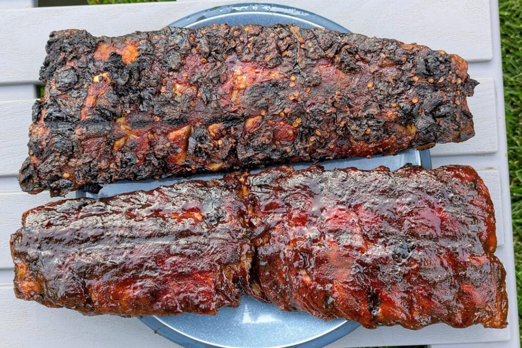 Smoked demerara Mexican chipotle adobo & BBQ pork back ribs grilled low & slow ~6 hrs