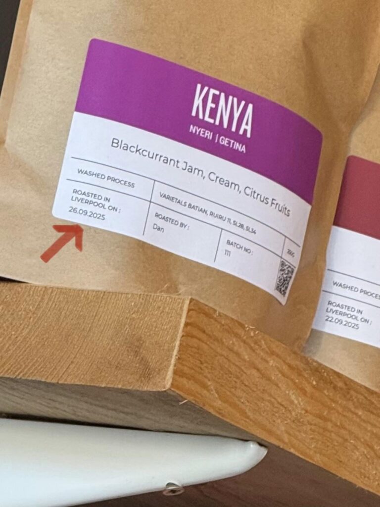 Coffee bag with a future roast date !