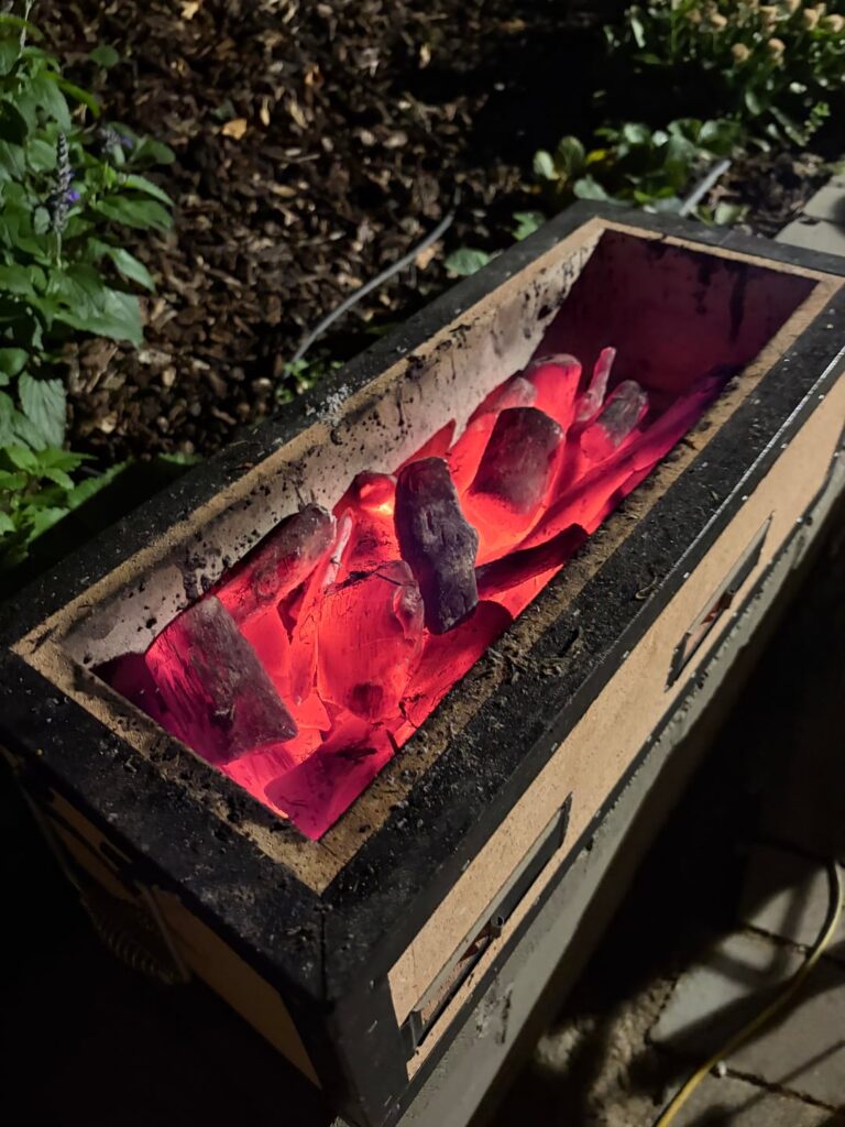 fired up some binchotan in my konro and grilled some kobe ribeye kushiyaki and veggies