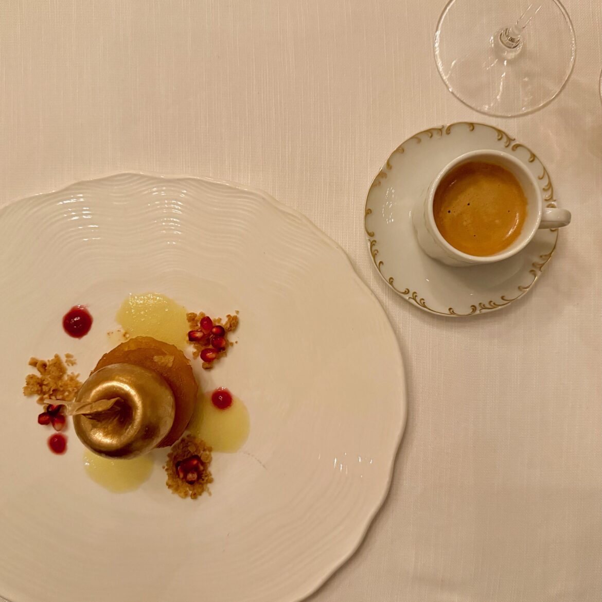 "On Golden Pond" - Butter Roasted Apple, Apple Sorbet + Espuma, and Hazelnut Streusel