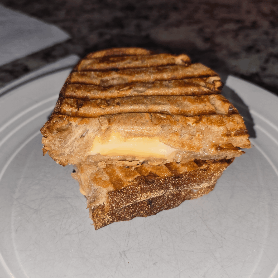 Mozzarella and smoked gouda with apple cinammon sourdough