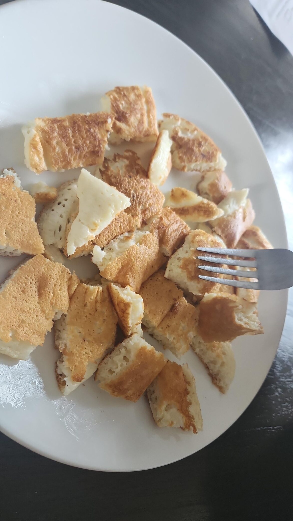 Cauliflower rice in pancakes.