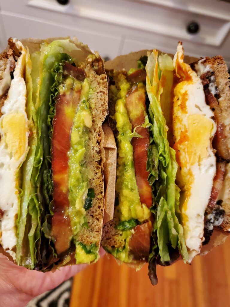 Started as blt but added egg and guacamole.