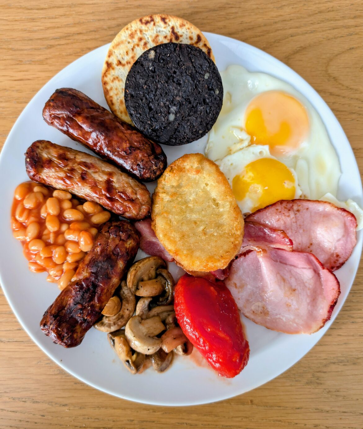 Toast, brew, sauces and seasonings not pictured.