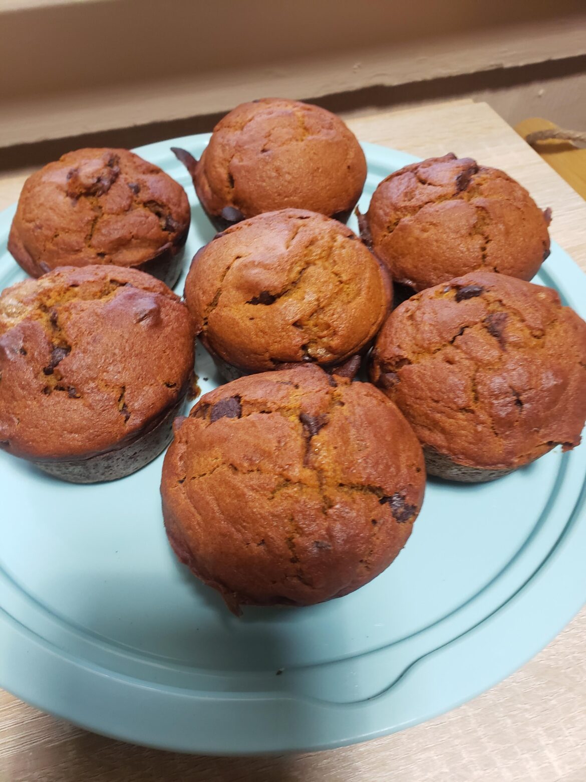 Pumpkin Spice Chocolate Chip Muffins