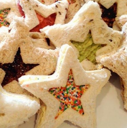 christmas snacks star sandwiches
