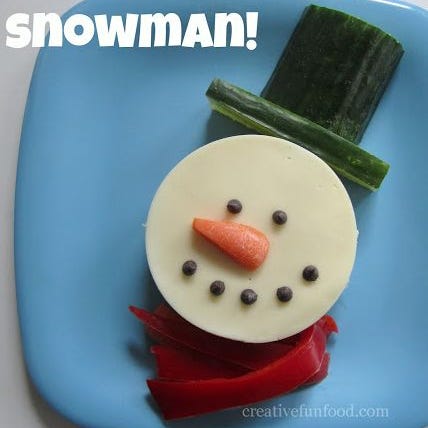 christmas snacks frosty the snowman sandwich