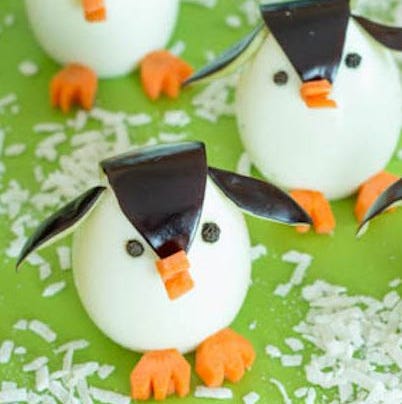 christmas snacks egg penguins