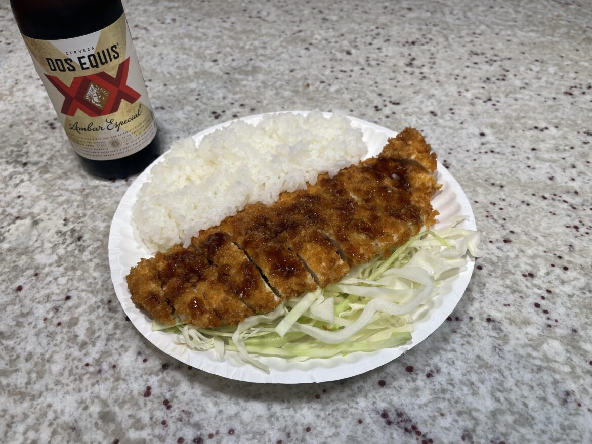Quick Tonkatsu after Drinking through the games today