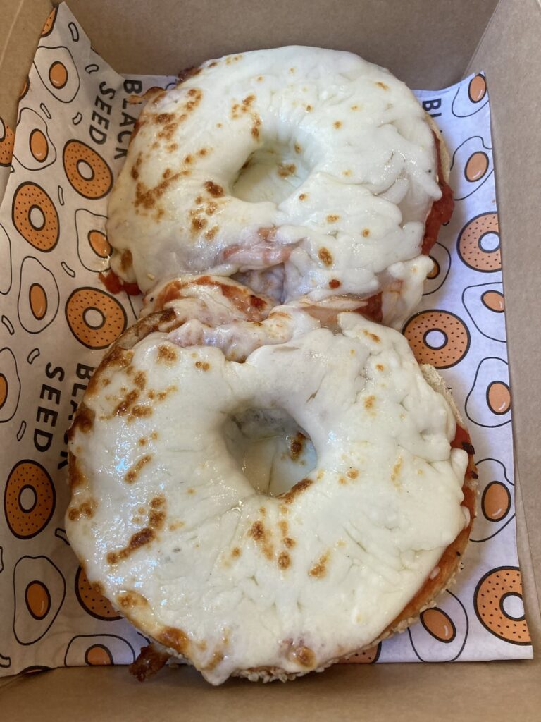 Pizza bagels: Black Seed, Ess-a-bagel, Bagel Pub, Bagel Bob’s Pizza bagels: Black Seed, Ess-a-bagel, Bagel Pub, Bagel Bob's