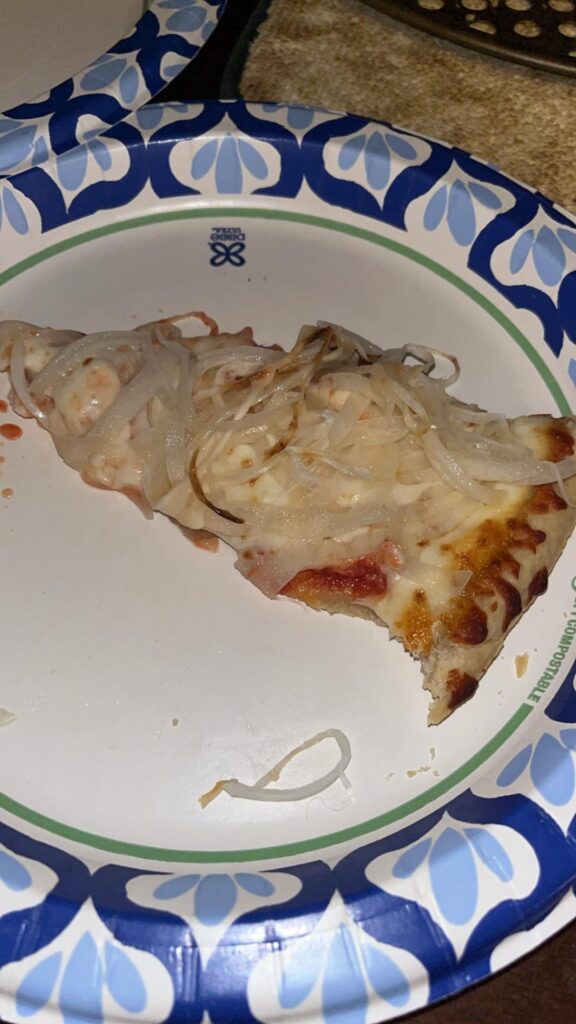 Onion on pizza