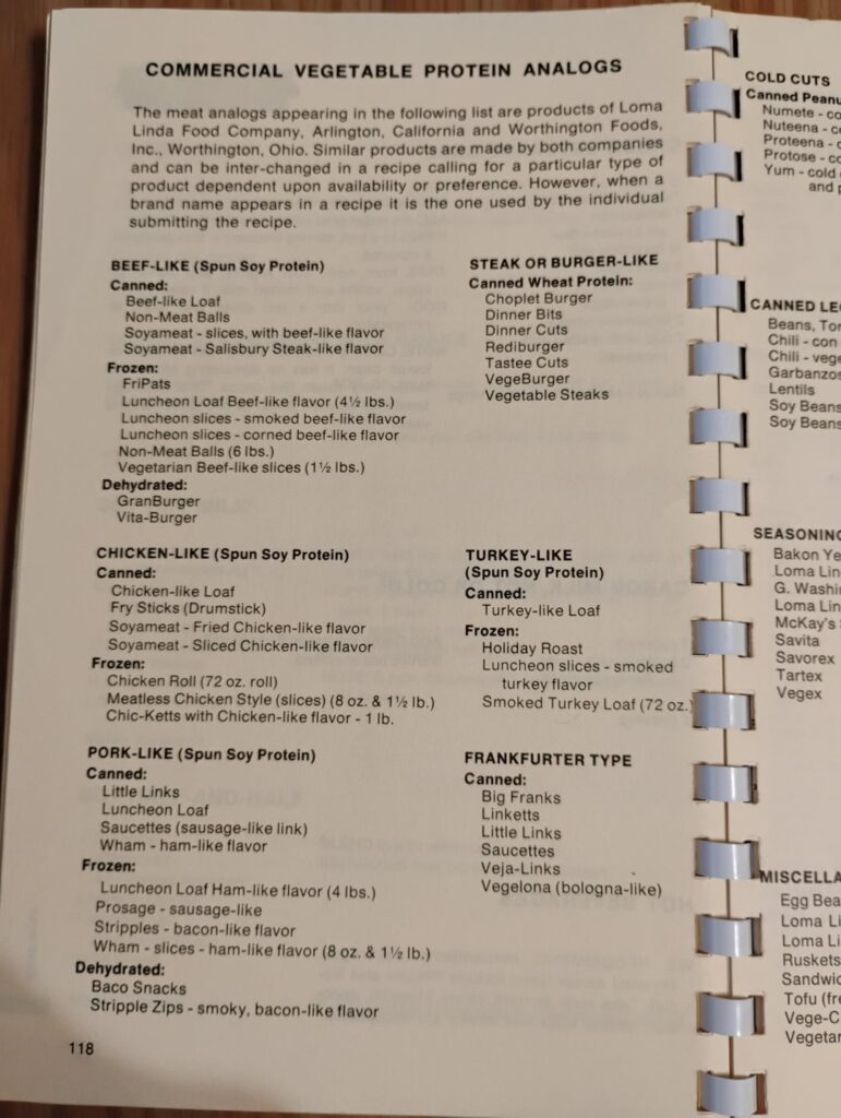 Vintage substitutions list