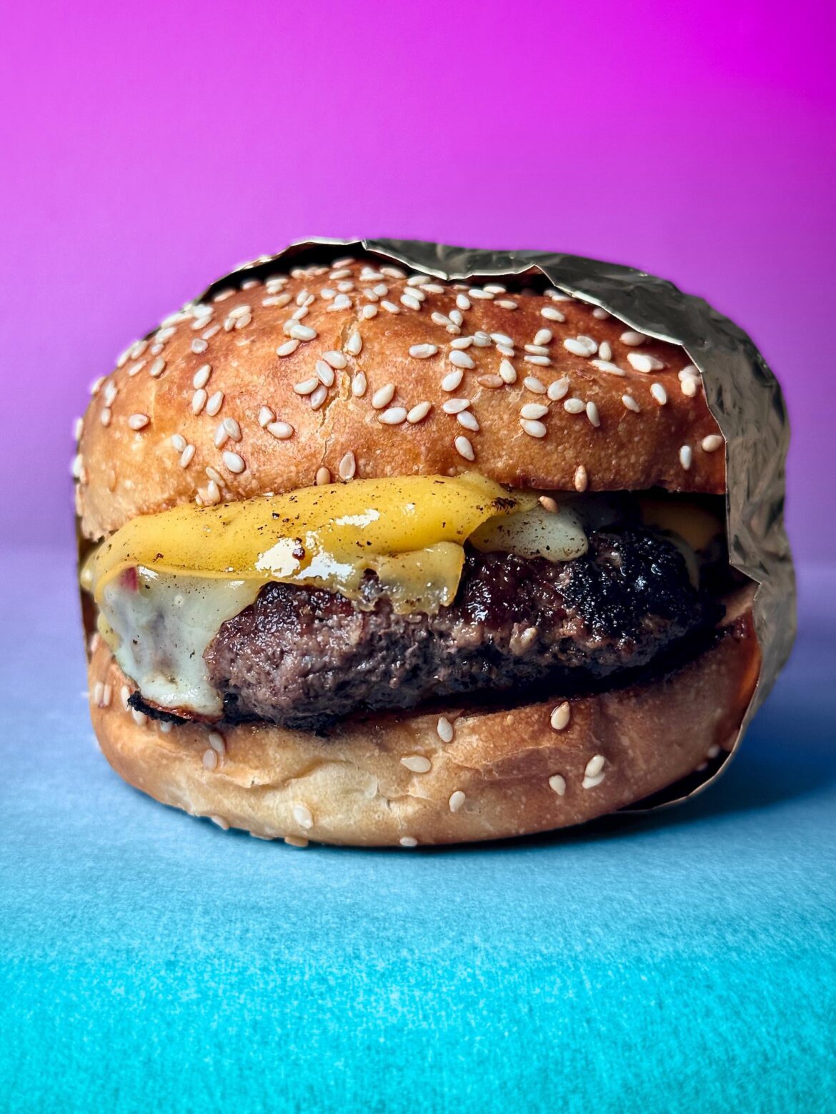 1/3lb beef, cheese, bun.