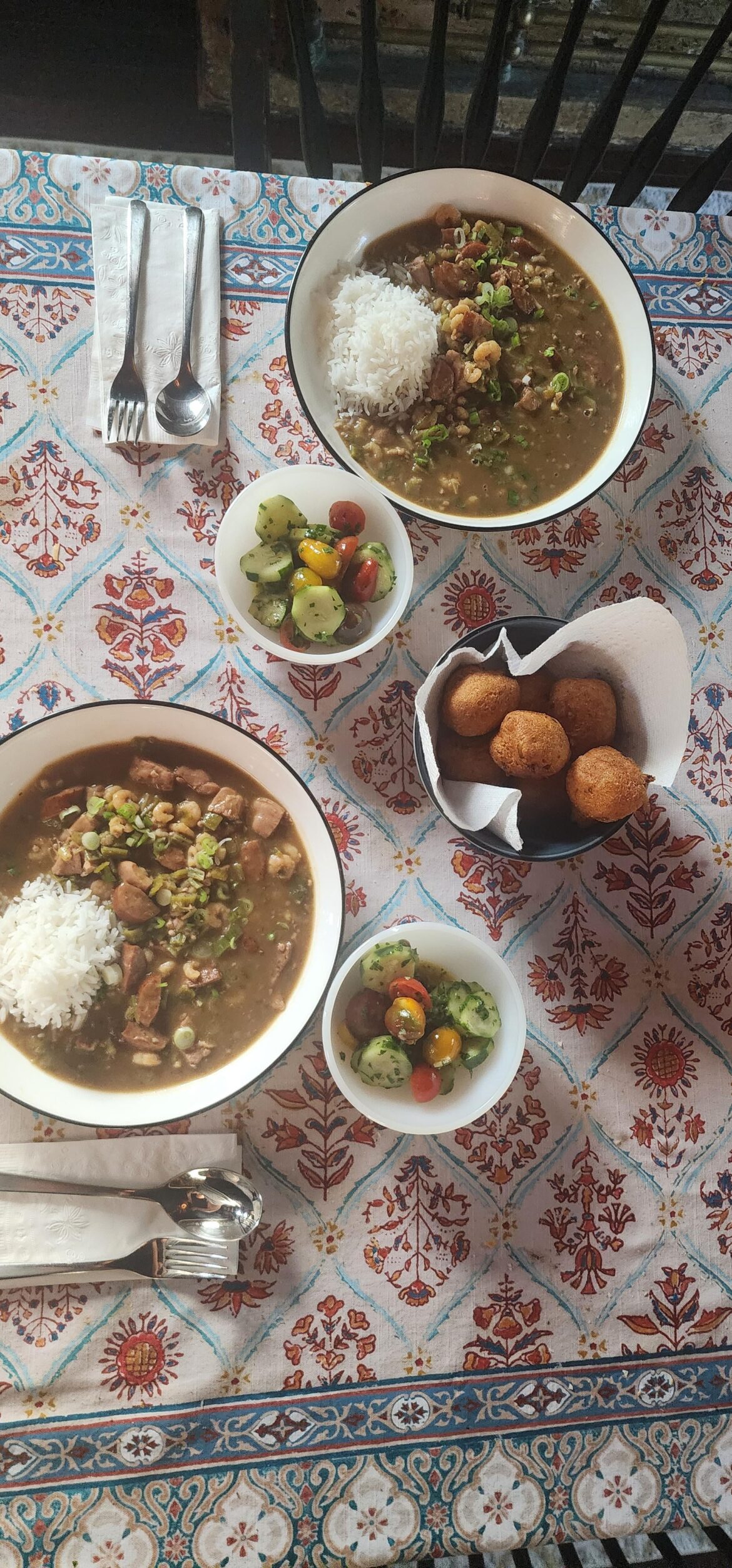 Gumbo Dinner Spread