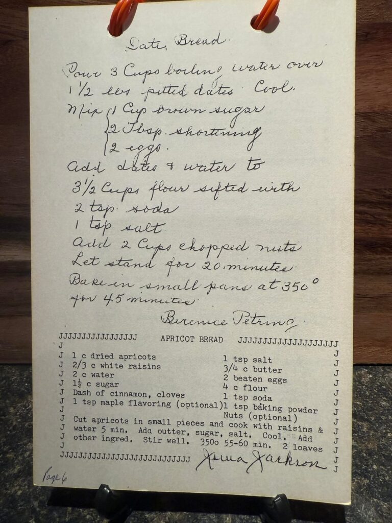 (GUTD 6/32) Date Bread, Apricot Bread, Tomato-Cream Cheese Aspic, Lord Fletcher Style Salad Dressing, & Celery Seed Dressing (GUTD 6/32) Date Bread, Apricot Bread, Tomato-Cream Cheese Aspic, Lord Fletcher Style Salad Dressing, & Celery Seed Dressing