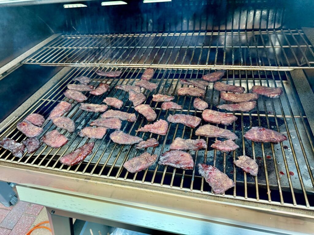 First time making jerky on the smoker.