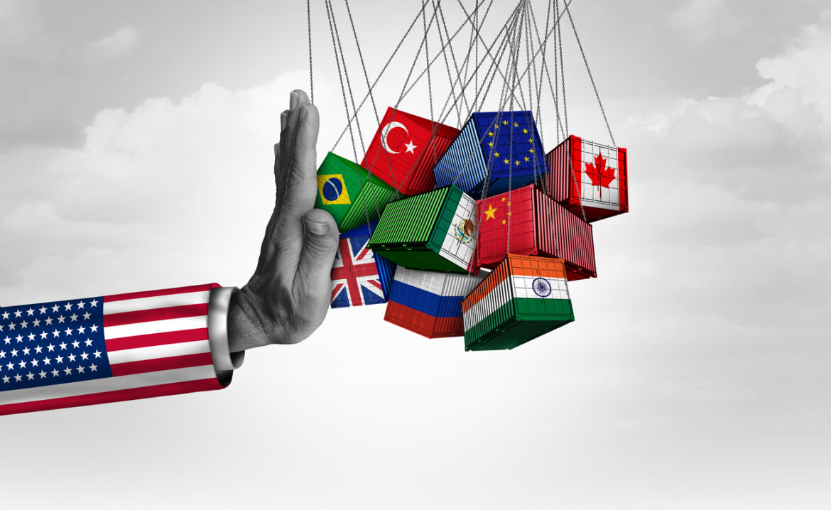 US Trade Barrier Tarrif as American Economic Protectionism and rade Isolation or USA government Protectionist Policy as import taxes or Tariffs in imports.As Trump’s latest tariffs jolt the transatlantic drinks trade, American wineries are finding themselves both burdened and bolstered. Amid global flux, Cakebread Cellars CEO Mike Jaeger explains how legacy, innovation and regional exploration are driving the next chapter in US wine.