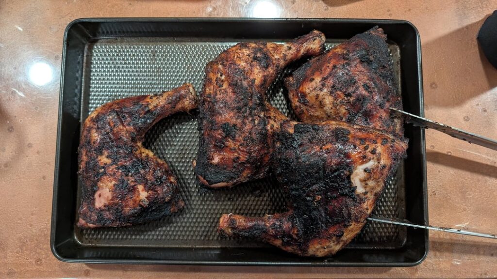 My attempt at Barbados Bajan Jerk chicken on the charcoal