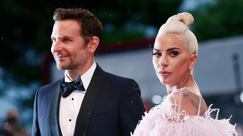 Bradley Cooper and Lady Gaga attend the premiere of the movie 'A Star Is Born' during the 75th Venice Film Festival on August 31, 2018 in Venice, Italy.