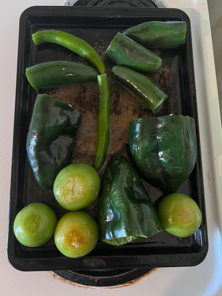 Today I made a really old, very old traditional recipe. A green chile stew