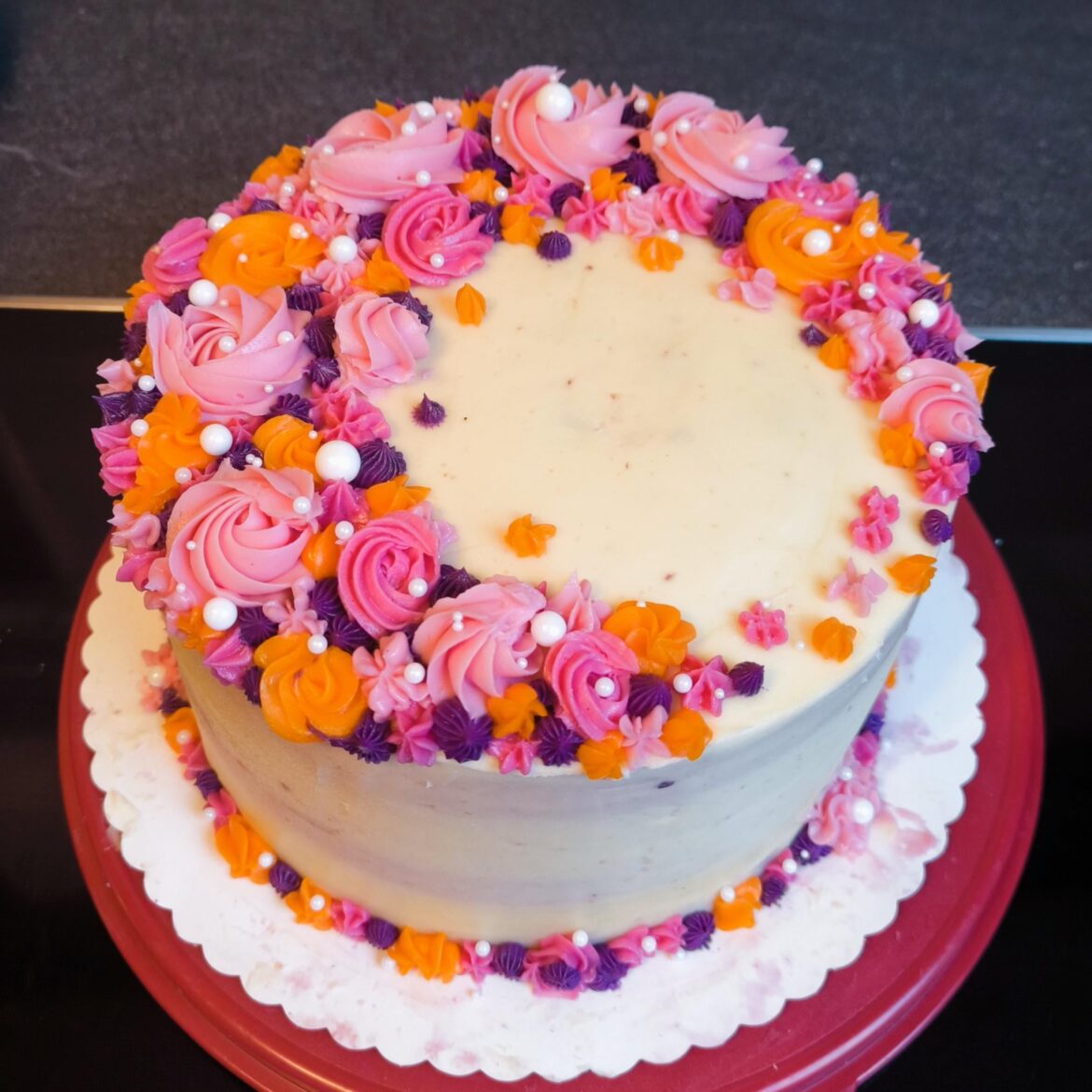 Baby Shower Cake, put together in 6 hours after my first try slipped through my hands and fell apart