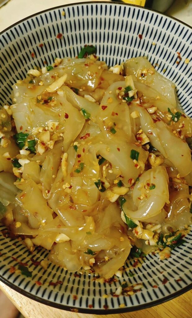 Soy chili oil rice paper noodles