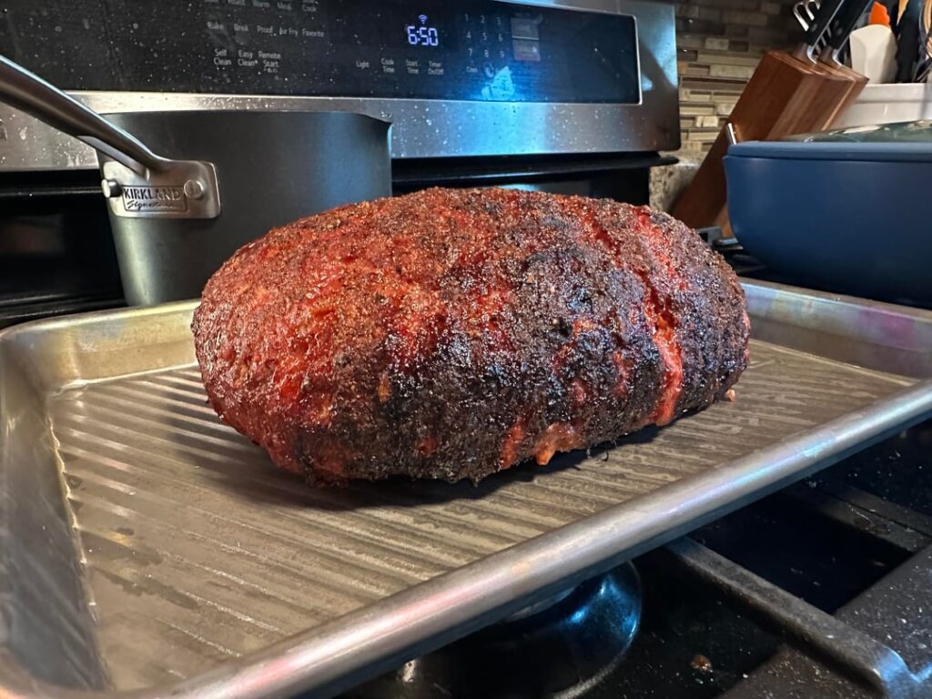 3lb meatloaf, offset at 375 for 2 hours
