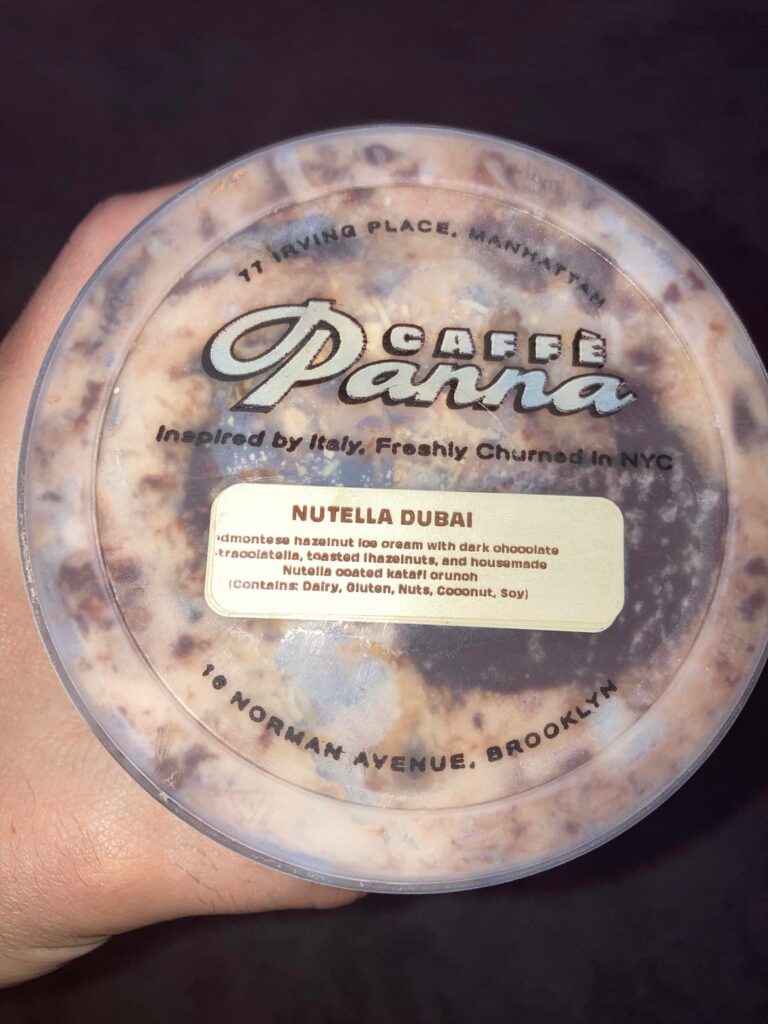$45 pint of ice cream: Caffe Panna Nutella Dubai