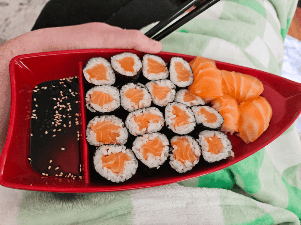 My first time making salmon maki