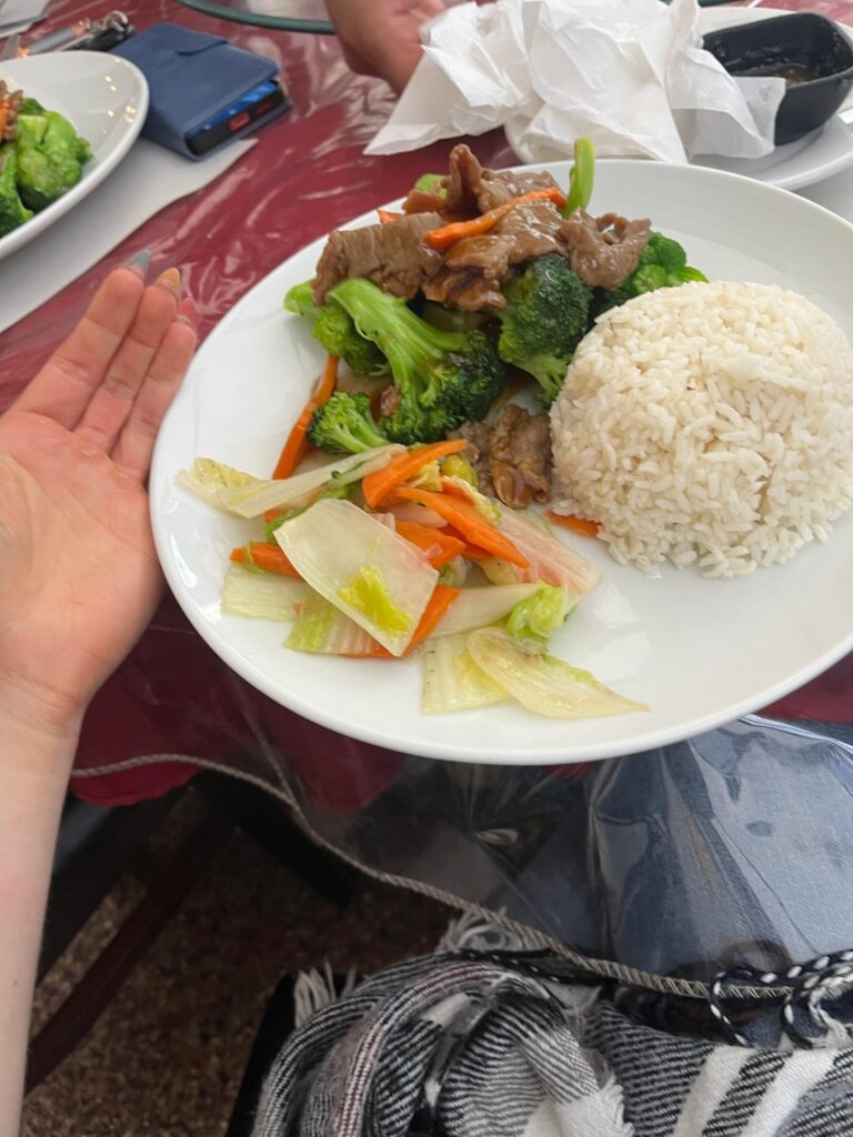 beef and broccoli estimate? werent very generous on protein portion lol