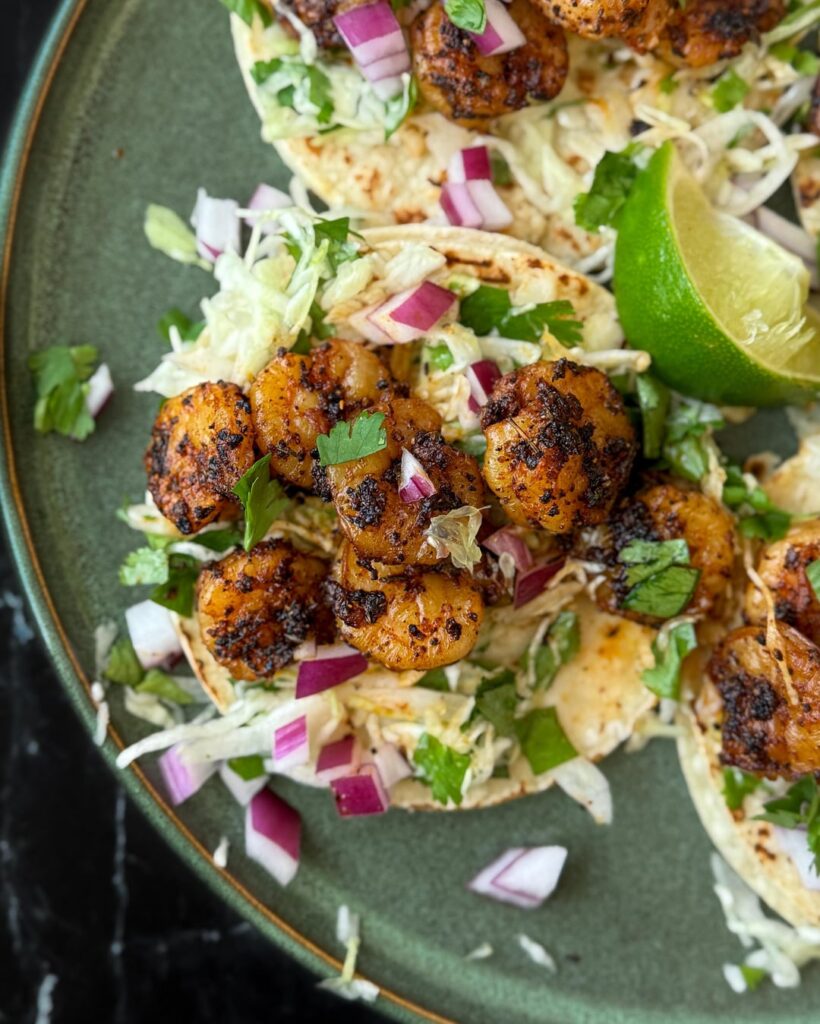 I made blackened shrimp tacos