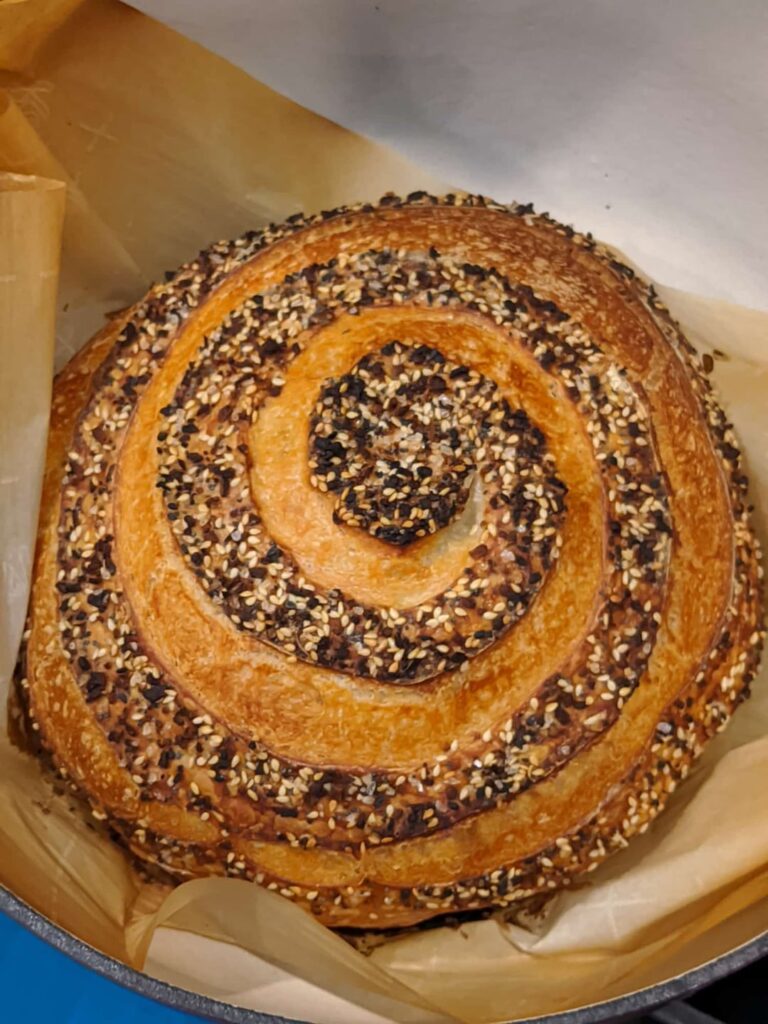 Everything Bagel Spice on my Sourdough