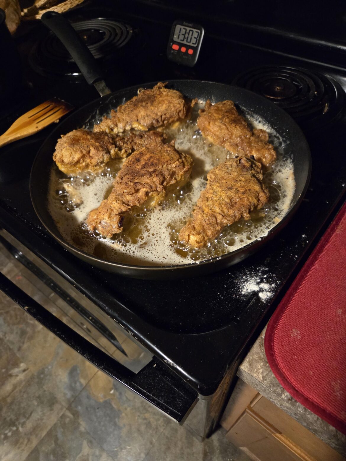 Fried chicken tonight for dinner.