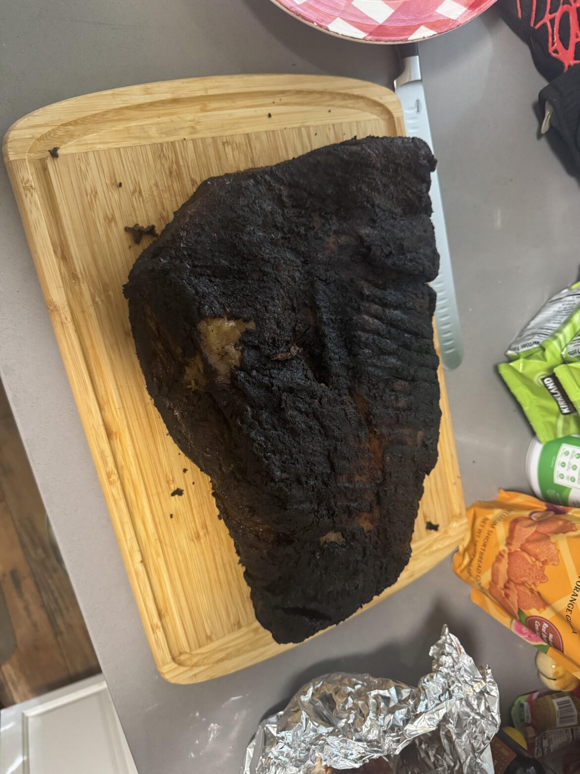 First brisket in the kettle! First brisket in the kettle!