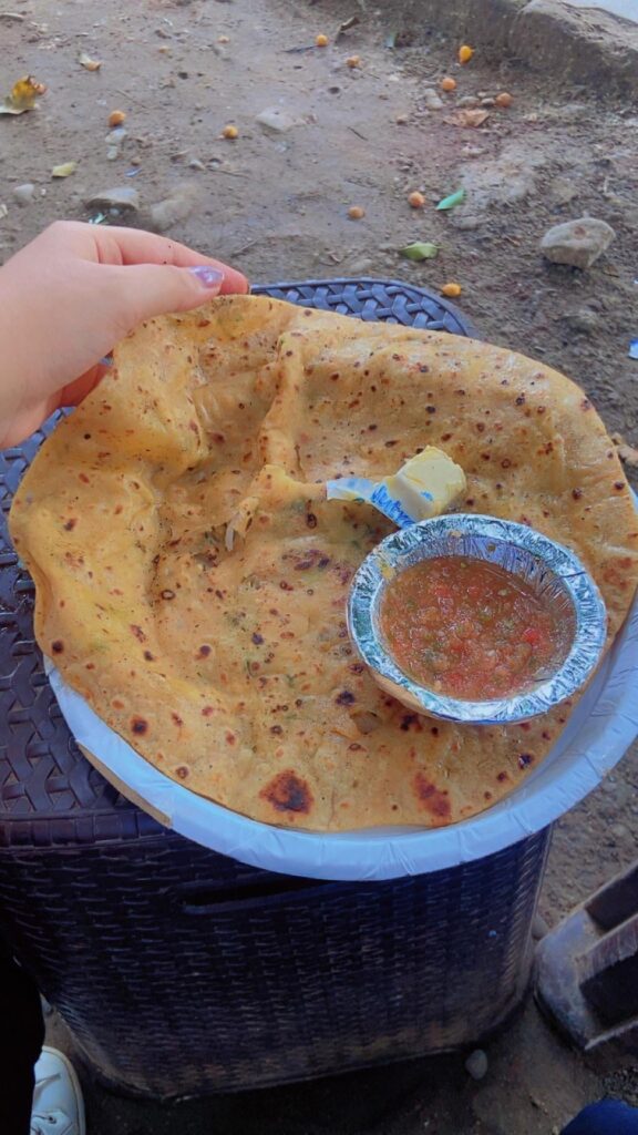 Parathas + chutney + open air = the desi comfort food equation