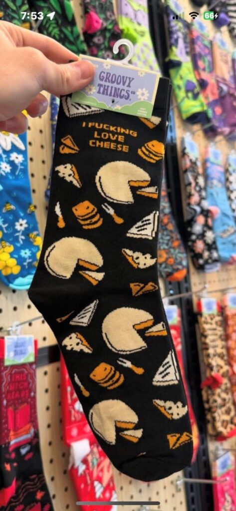 I Love Collecting Cheese socks