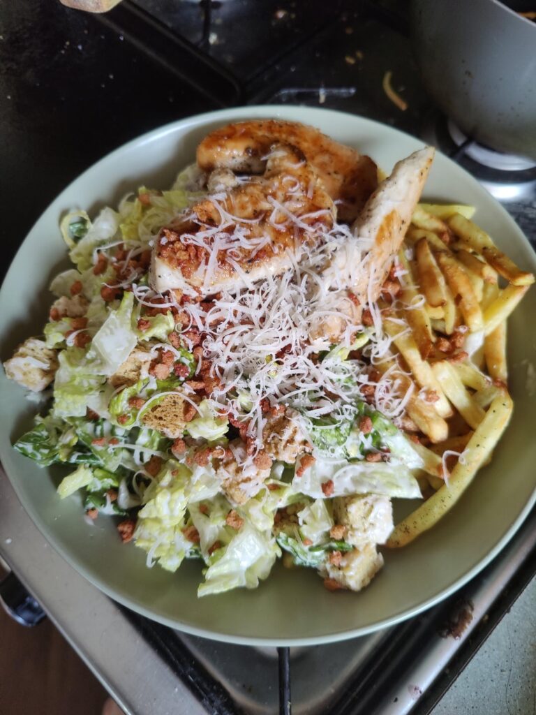 Chicken Caesar Salad and Chips