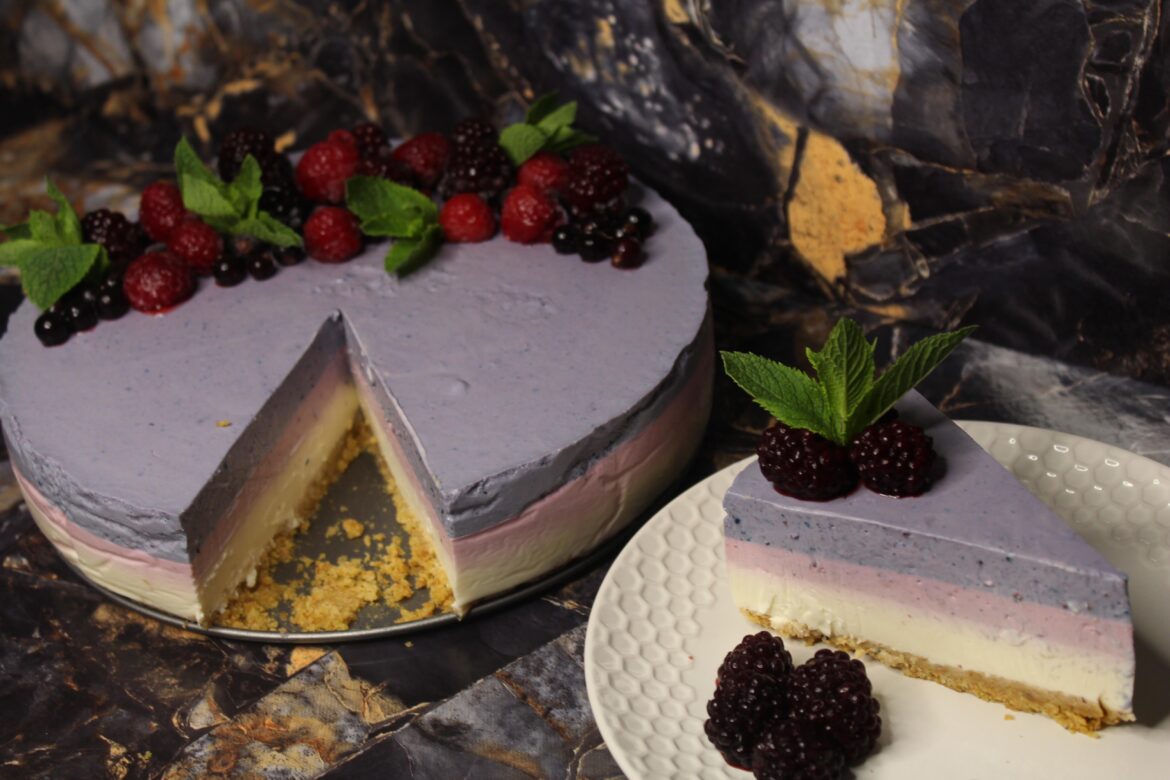 (OC) Raspberry, cherry, blueberry and blackberry yogurt cake