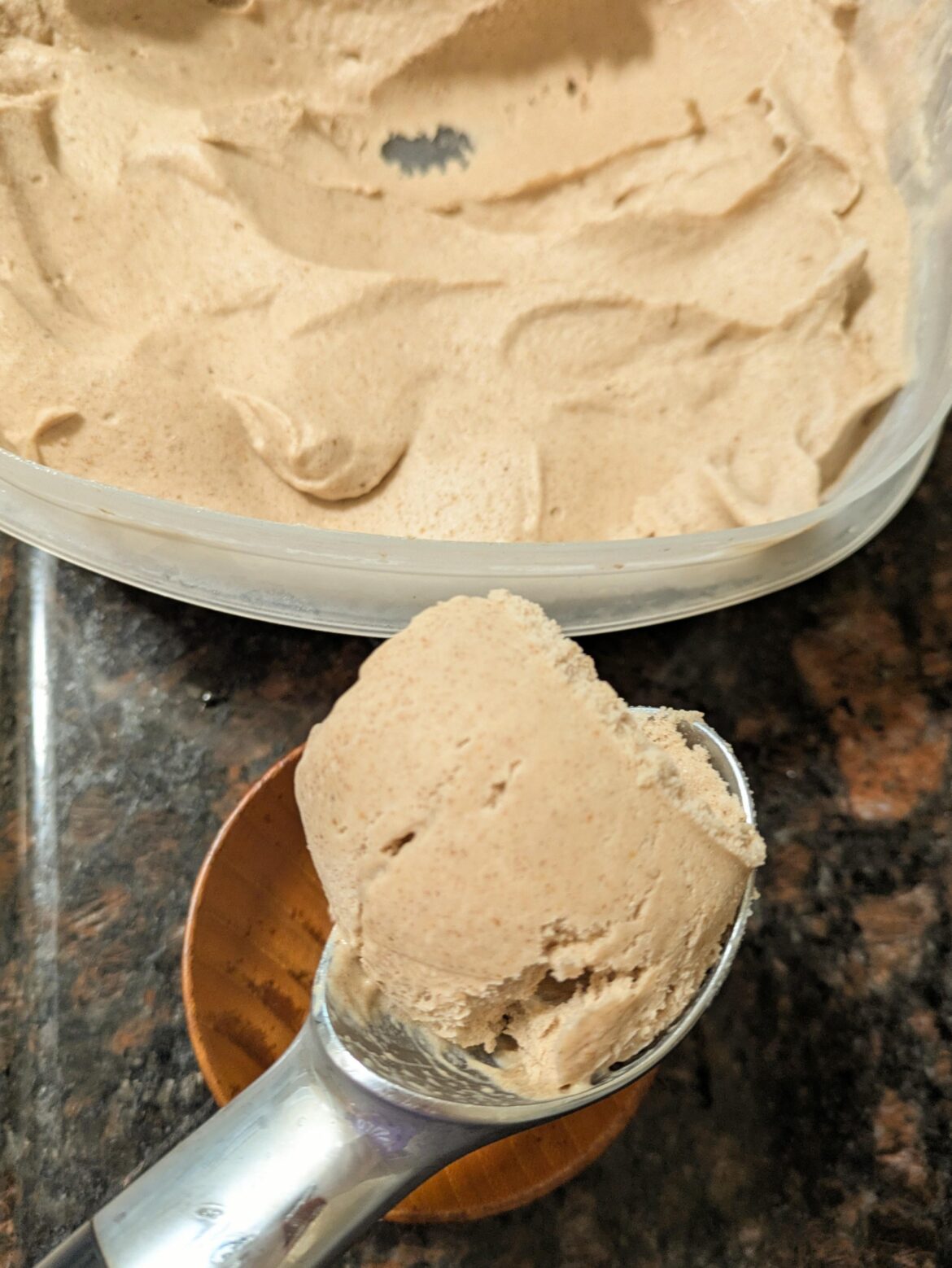 First vegan ice cream: David Lebovitz's brown sugar banana (made with coconut milk)