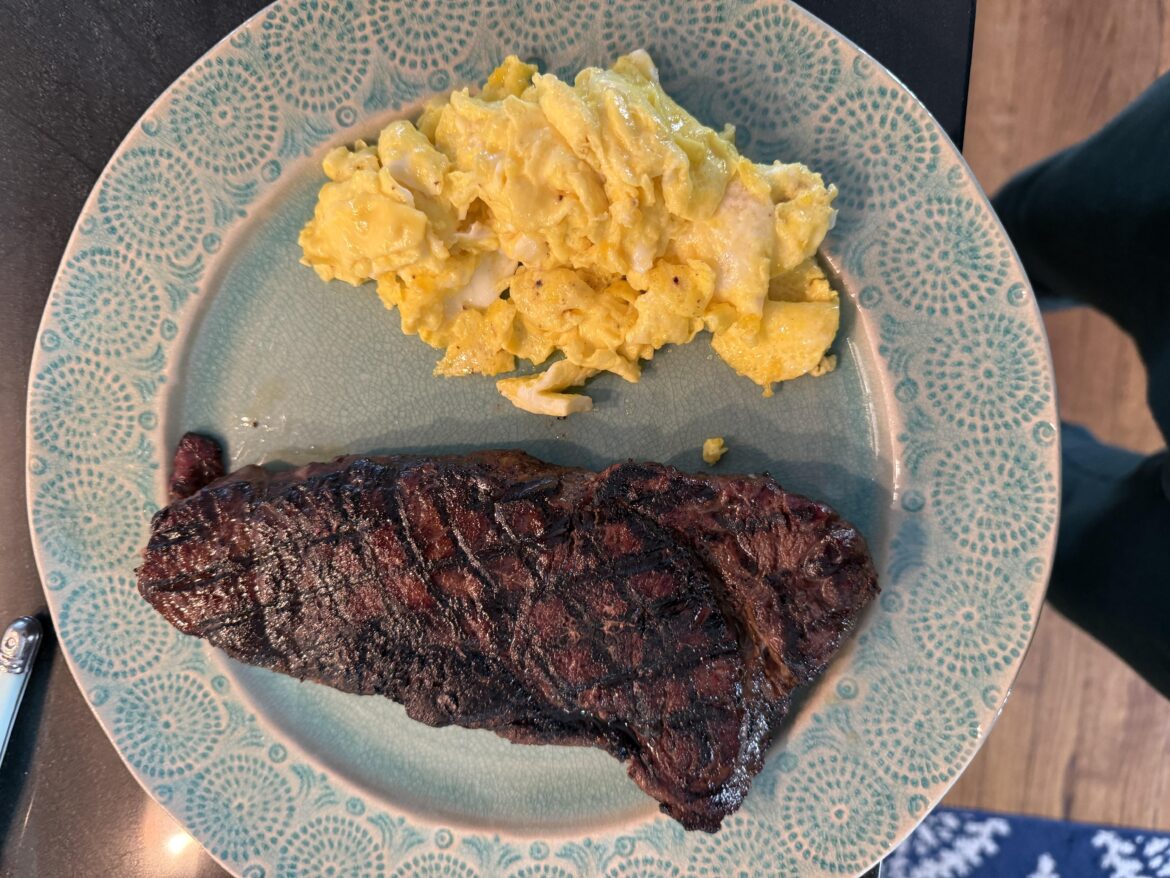 Steak and eggs are my favorite hangover cure.
