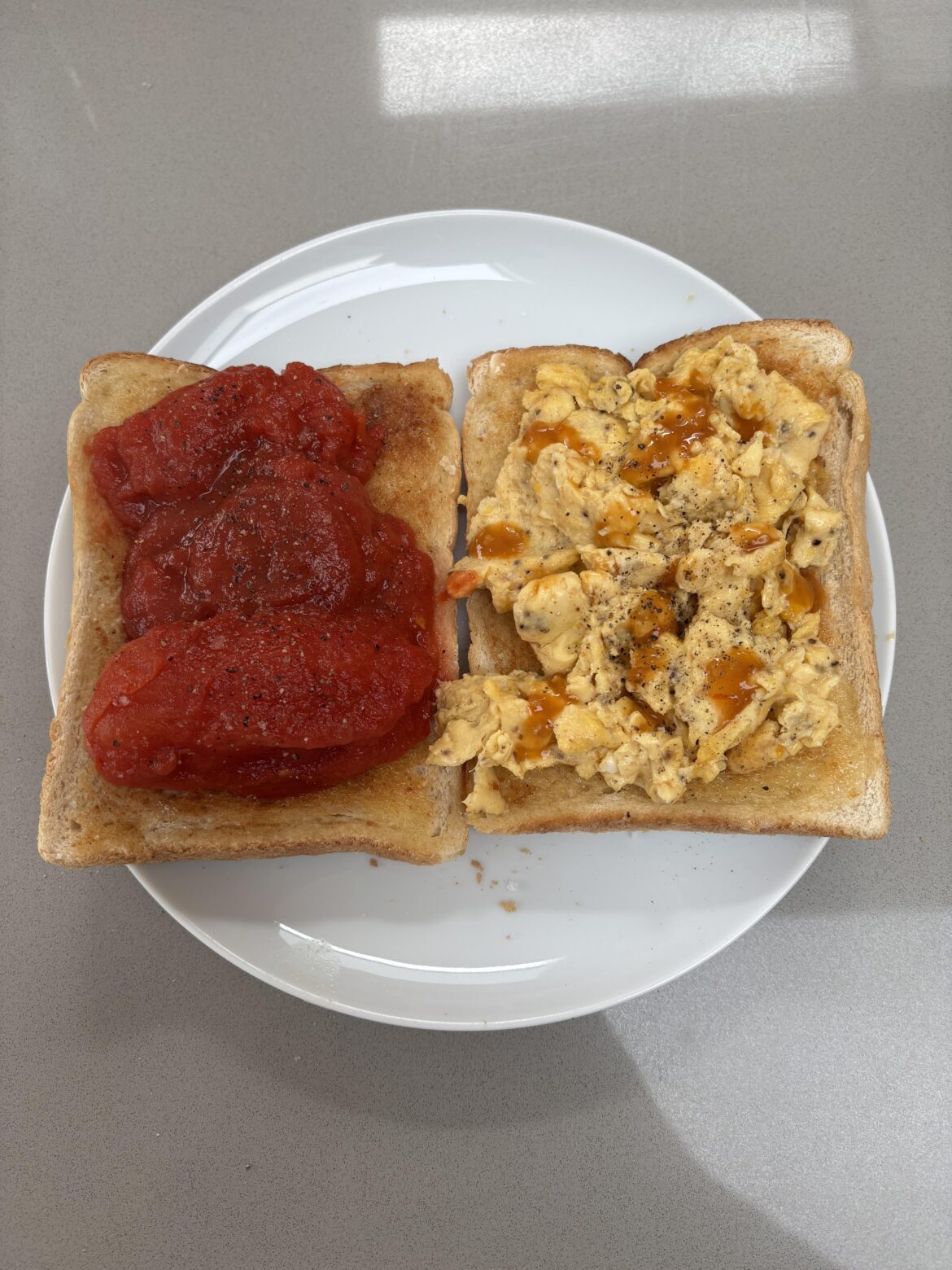 Tomato and Egg on Toast